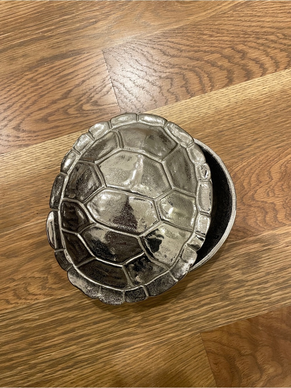 Decorative Turtle Shell Trinket Box - Silver